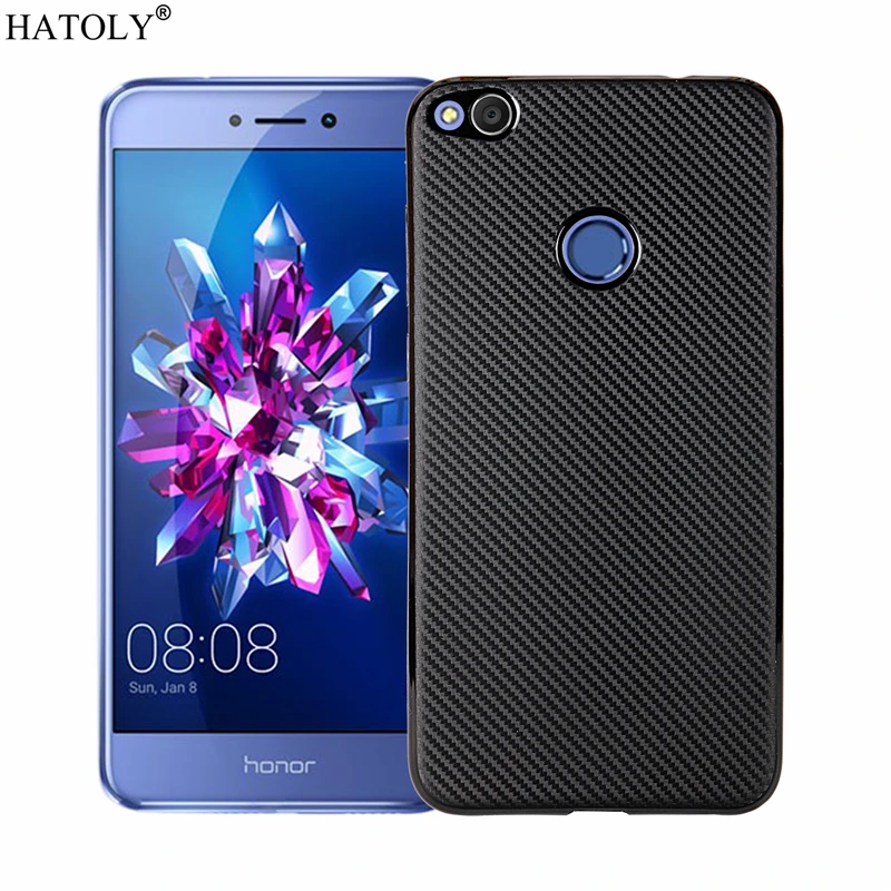 HATOLY для Fundas Huawei GR3 2017 чехол P9 Lite Ультратонкий Мягкий ТПУ углеродное волокно задняя