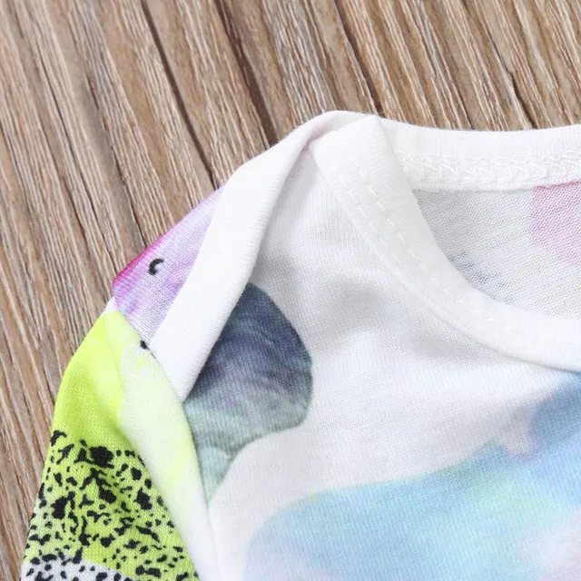 Kids Baby Long Sleeve Cartoon Clouds Print Outfits Clothes Romper+ Hair Strap Two Piece Set Sweet Baby Kids Clothing Set