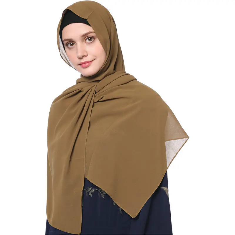 

Babalet Womens' Modest Muslim Islamic Soft Breathable Chiffon Solid Long Head Wrap Hijab Jersey Dubai Hijab Full Cover Headscarf