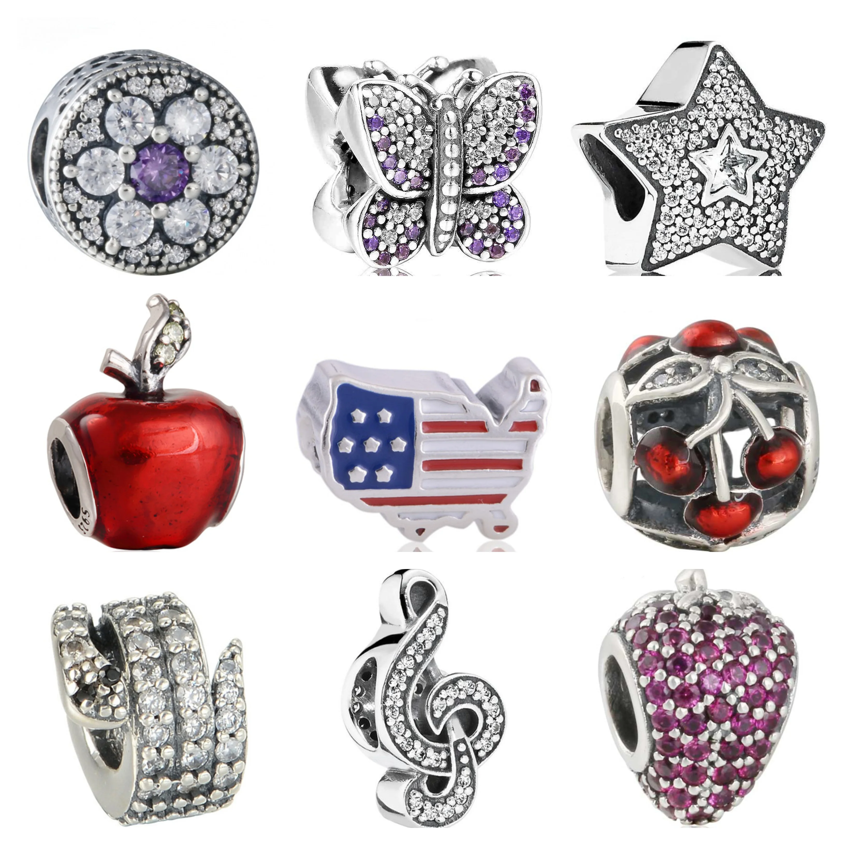 

Authentic 925 Sterling Silver Classic Heart Clip Stopper Bead Charm fit European Beads Charms Pandora Bracelets Jewelry