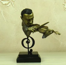 Abstract Violin Player Bust Musical Resin Fiddler Figure Statue Decor Gif and Craft Souvenir Ornament Accessories Furnishing