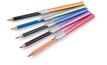 Adjustable art brush Pencil Extender Art Writing Tool Delicate metal colorful Pencil Extender color random ASS020