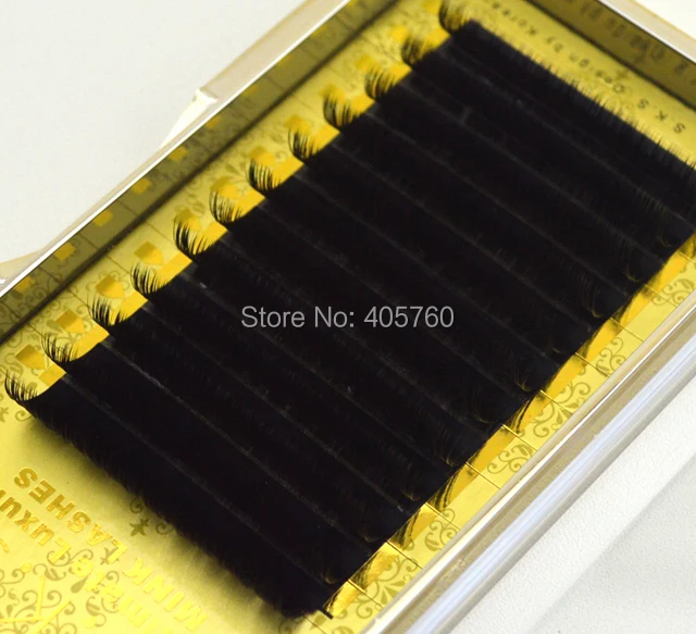 

3 Sizes High Quality 12 Rows 0.07C Curl Mink Individual False Eyelashes Extension 6 8 9 10 11 12 13 14MM IDH3 Free Shipping