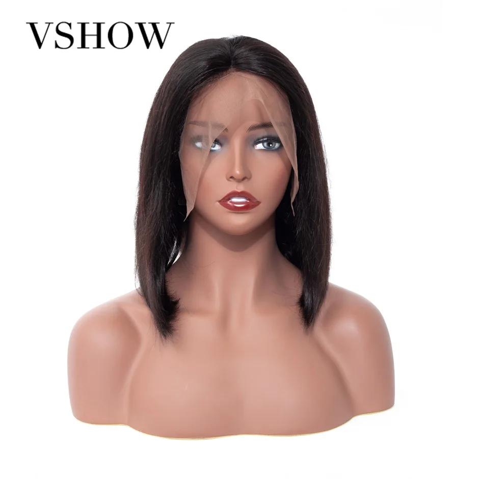 

VSHOW 13x4 Lace Front Wig Straight Short Bob Wig Remy Lace Front Baby Human Hair Wigs Malaysian Pre Plucked Wigs For Black Women