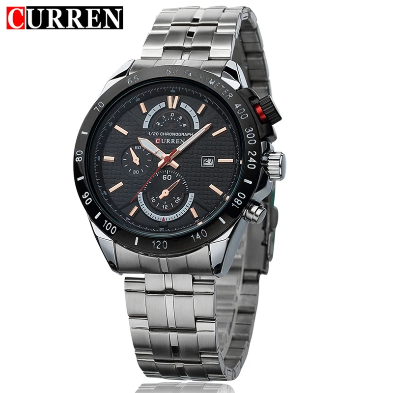 

Curren Watches Luxury Brand Men Watch Full Steel Fashion Quartz-Watch Casual Male Sports Wristwatch Date Clock Relojes 8148