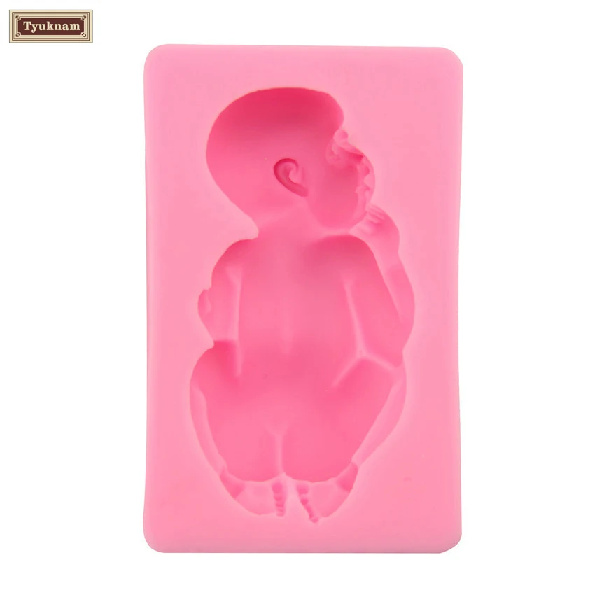 Large 3D Sleeping Baby Soap Form Molds Silicone Cake Fondant Making