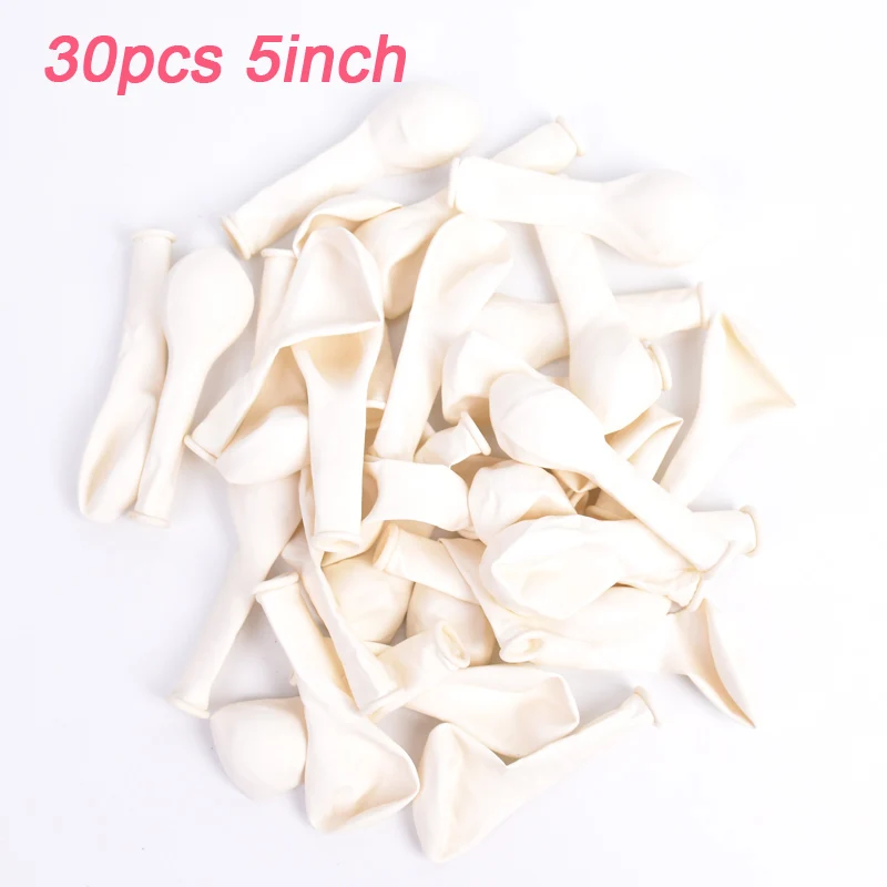 30pcs 5inch Гигантский белый круглый воздушные шары 18/36 дюймов Свадебные Макарон следа арка для фотосъемки с изображением украшения - Цвет: 30pcs 5inch