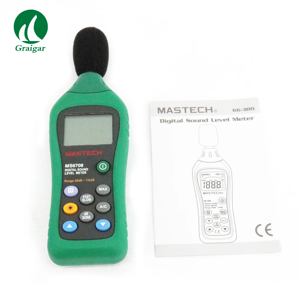 Профессиональный цифровой измеритель уровня звука Mastech MS6708