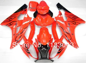 

7gifts+ Red Black flame fairing kit for YAMAHA YZF-R6 06-07 YZF R6 06 07 YZF 600 R6 2006 2007 motorcycle fairing parts