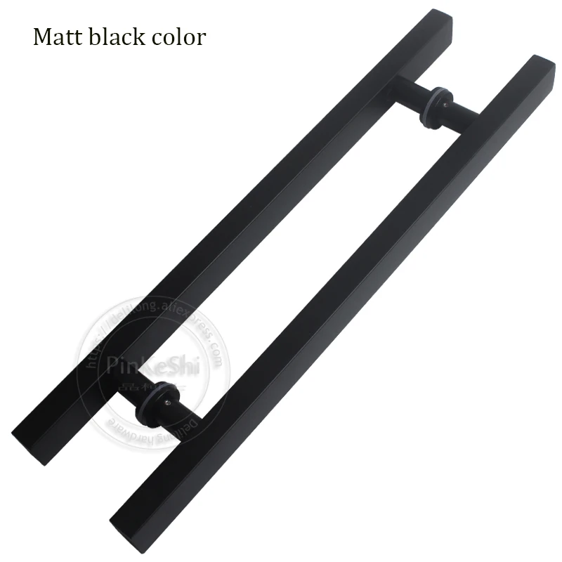 

Stainless steel Matte black color glass door handle thick square tube titanium gold wooden door pull handles 1000mm