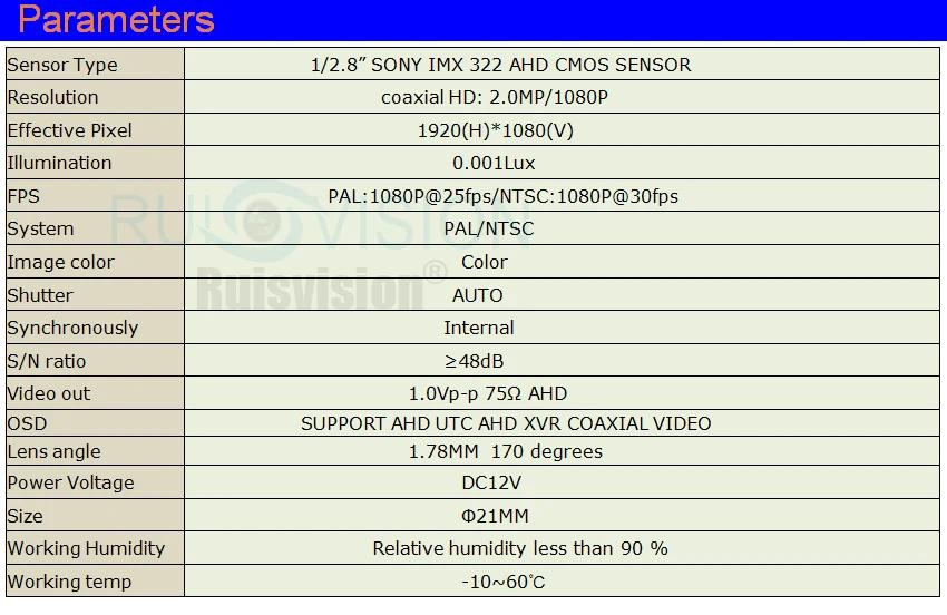 Новый аналоговая камера Sony высокого разрешения (AHD) сенсор IMX322 1080 P/2.0MP кошачий глаз двери отверстие безопасности Цвет CCTV товары теле и