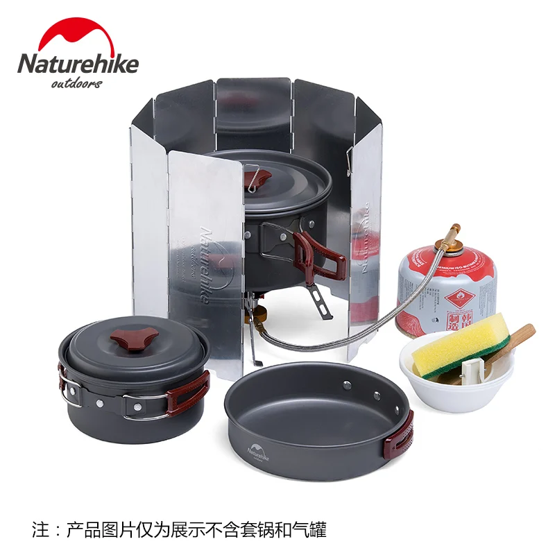Naturehike fábrica Venta al aire libre estufa de Camping plegable parabrisas de cocina accesorios parabrisas pantalla plegable a prueba de viento
