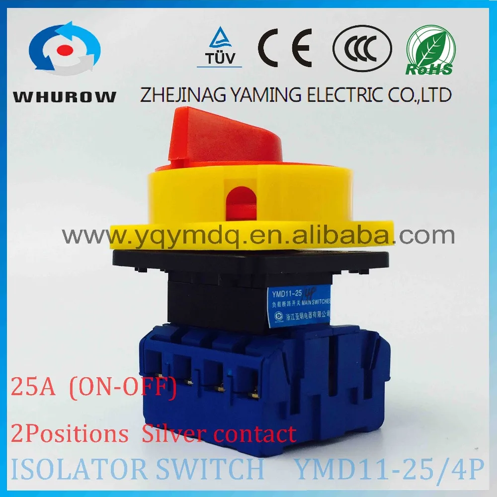 

Isolator switch YMD11-25A 4P load break switch universal power cut off switch on-off changeover cam switch 8 sliver contacts