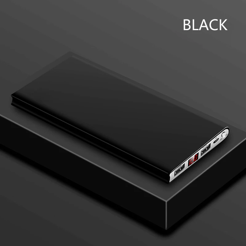 

Power Bank 20000mAh Dual USB Output Ultra Slim External Battery Poverbank with Digital Display Mobile Portable Charger Powerbank