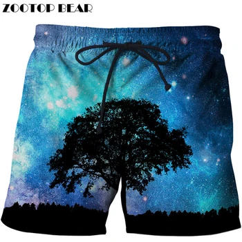 

Tree Printed Beach Shorts masculino Men 3d Streetwear Board Shorts Plage Quick Pant Galaxy Swimwear DropShip ZOOTOP BEAR