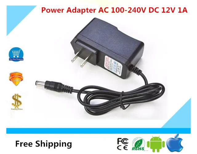 

high quality Power Adapter AC 100-240V DC 12V 1A For CCTV IP AHD Analog Camera 2.1mm * 5.5mm