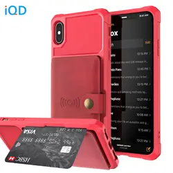 IQD для iphone X XS MAX XR кошелек кожаный автомобильный Магнитный pu кожаный чехол Защитная задняя карта для iphone 8 7 6 6s плюс чехлы