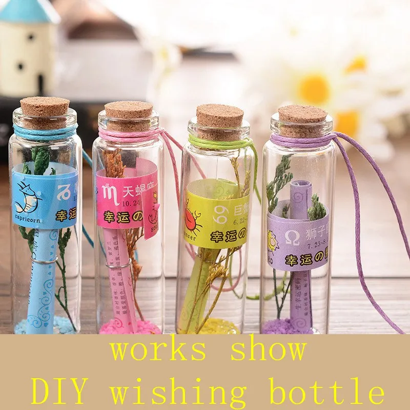 

Many Sizes Cute Mini Clear Cork Stopper Glass Bottle Vials Jars Containers Small Wishing Bottle DIY for Wedding Party Decoration