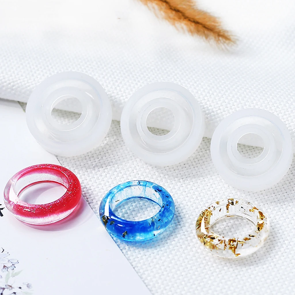 3Pcs/Set Assorted Sizes Silicone Ring Mold Jewelry Rings Resin Casting Mould for Crafts Making Supplies (16mm, 17mm, 18mm)