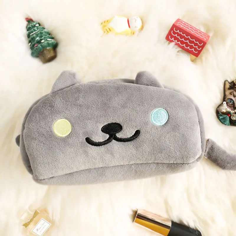 Cute Plush Cat pencil case Cartoon Big Capacity Cosmetic Bag pen pouch stationery office school supplies canetas gifts zakka - Цвет: 5