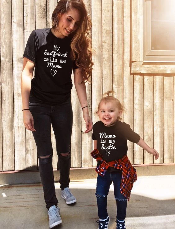 Mama Is My Bestie Matching Tshirts Mommy Me Tee Mom Life Kid Life Mamas Mini Matching