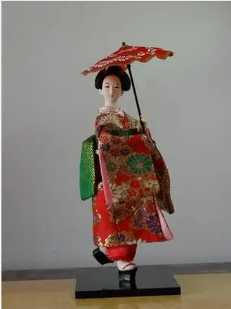 12*30 см Восточный японский шелк мебель кимоно Кабуки Гейша кукла парча кимоно Кабуки Гейша кукла фигура украшение дома - Цвет: 15