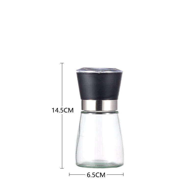 Black Small Кухонные инструменты 304 нержавеющая сталь мельница для соли и перца 1 шт стеклянная металлическая мельница для пряности для кухни гаджеты вещь травы Специи инструменты - Цвет: Black Small