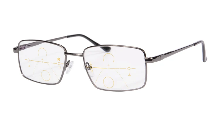 Высокое качество Полный металлический каркас бифокальный считыватель унисекс прогрессивные многофокальные очки для чтения дальнозоркие и Близорукие EyewearSH030