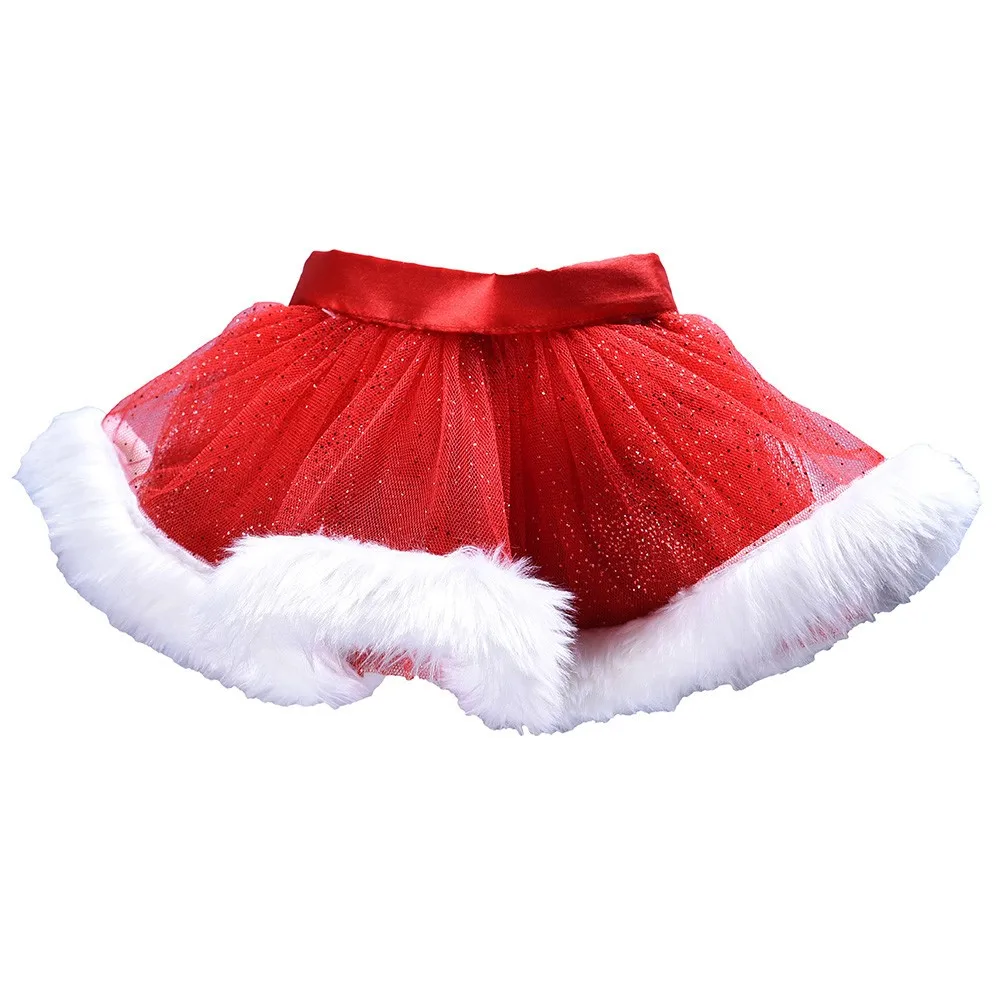 Красная юбка-пачка для рождественской вечеринки для маленьких девочек, детское шифоновое Пышное Бальное Платье в сеточку, юбка Модный комплект для волос, Лидер продаж,# YL1