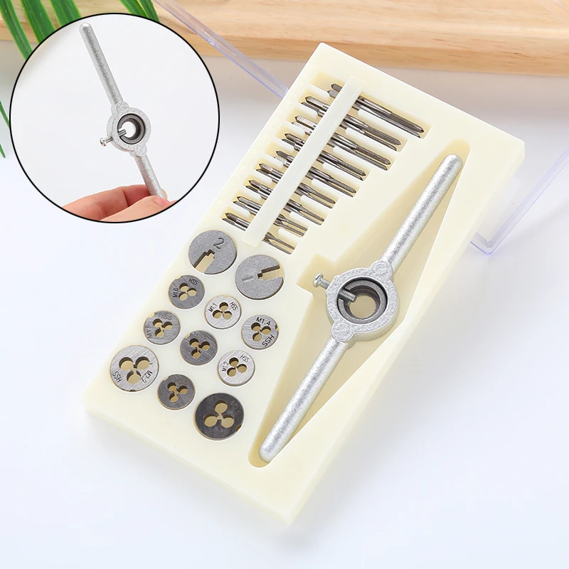 

31pcs/Set Screw Die Tool Set Tapping Machining Thread Manual Making Drilling Kit Tapper Drill Tap Plug Premium Quality