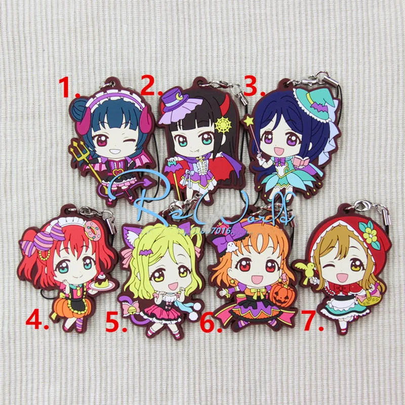 1 шт. аниме love live LoveLive Sunshine Aqours охара Мари Aozora Резиновые Кольца Подвески Брелок De Llaveros