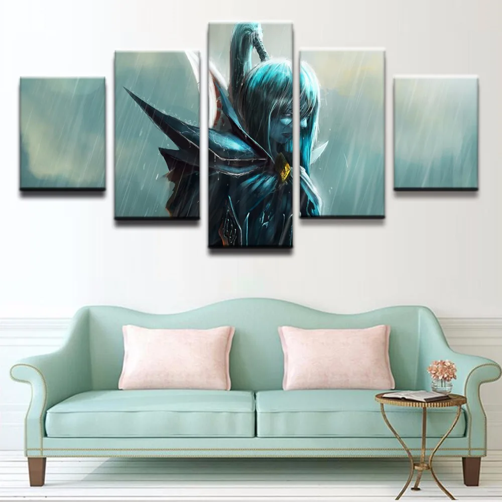  Game Poster Canvas HD Print Picture Framework Wall Art 5 Pieces DOTA 2 Mortred Phantom Assassin Pai