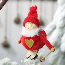 Плюшевый Ангел для катания на лыжах, Рождественский кулон, украшение для праздника, праздничные настенные Плюшевые аксессуары для игрушечной куклы