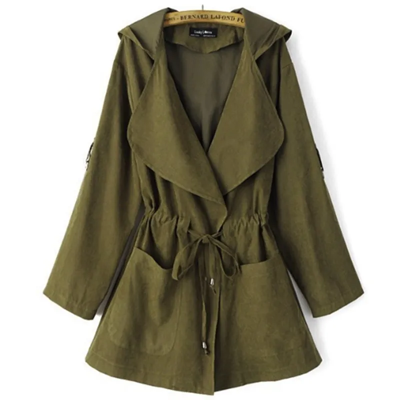 Finest  VISNXGI Spring Autumn Jacket Long Jackets And Coats Female Coat Casual Army Green Bomber Jacket Wom