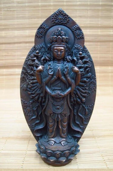 

bi003622 Tibet Buddhism Pure Bronze 1000 Arms Avalokitesvara GuanYin odhisattva Statue