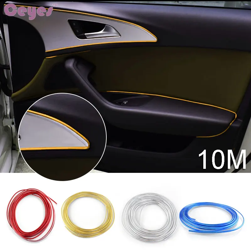 

10M DIY Car-Styling Auto Interior Moulding Strips Decoration Line Flexible In Door Dashboard Air Vent Car Styling Accessories