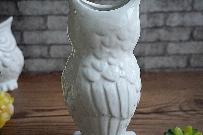 Белый coruja ceramica сова, украшение для дома Сова цветочный горшок ваза ручной работы украшение комнаты фарфоровая статуэтка животного