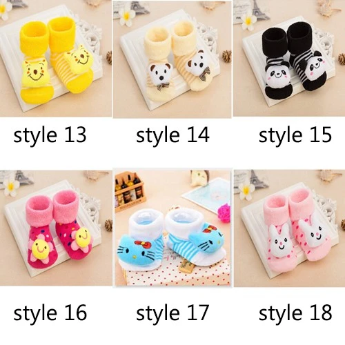 3 Ready Stock 0-6 Month Cartoon Kid Newborn Baby Girl Boy Socks Slipper Shoe Unisex Cute Baby Bootie Cotton Socks Children Socks