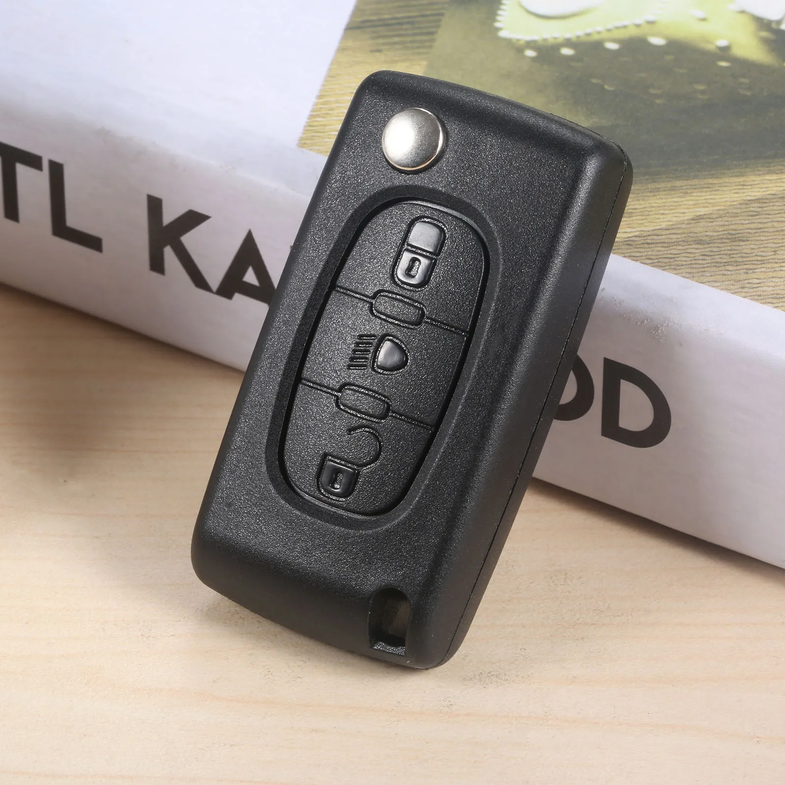 

3 Buttons CE0523 Flip Remote Car Key Fob 433MHz ID46 PCF7941 VA2 HU83 Blade Lamp Light For Peugeot Citroen C2 C3 C4 C5