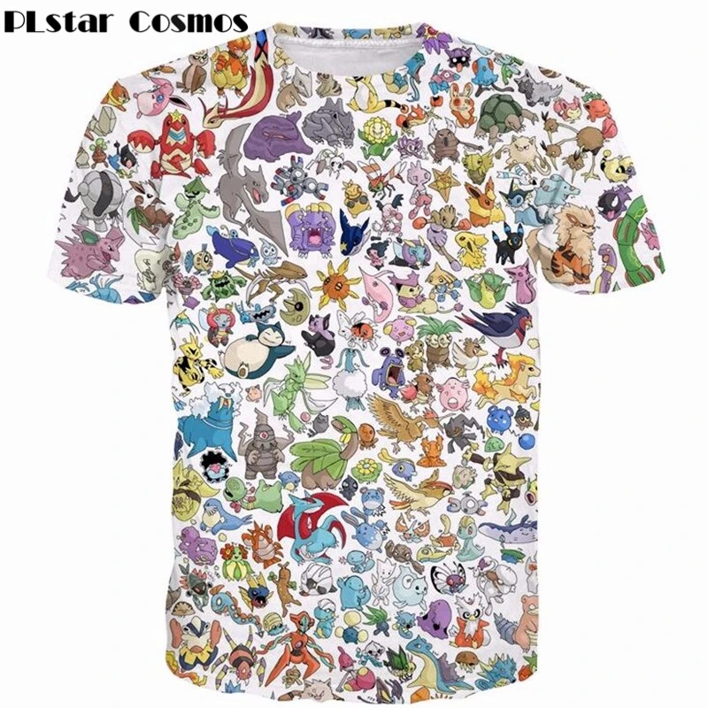 

PLstar Cosmos 2019 summer New Fashion T-shirts Pokemon Pet Paparazzi 3d print Men Women t-shirt Anime Pikachu/Totoro t shirts