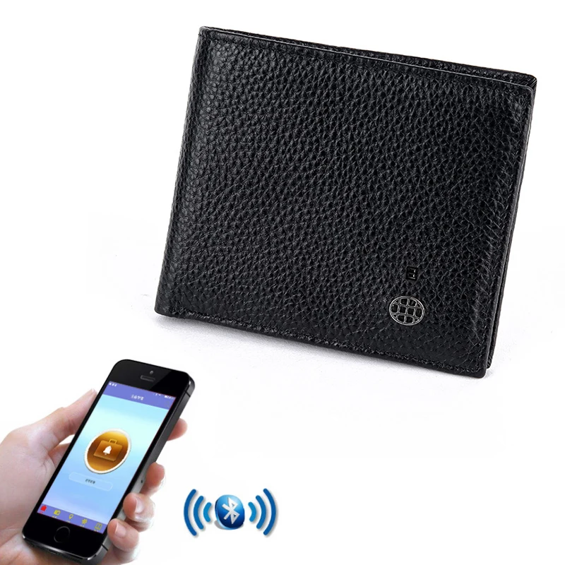 

Anti-lost Bluetooth with Smart Wallet Genuine Leather Men Walet Coin Purse Fashion bluetooth Multi-function with GPS Tracker