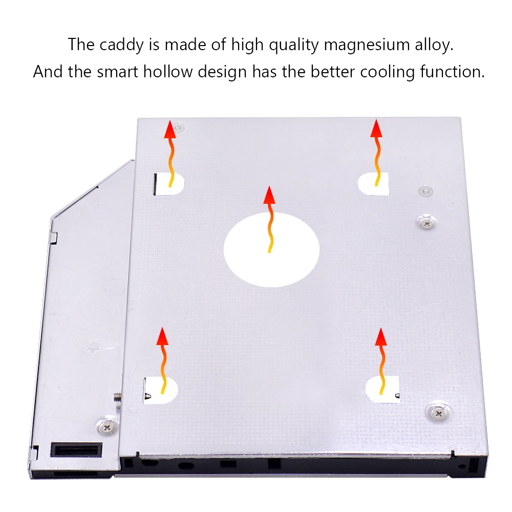 Second SATAII SDD Hard Drive Caddy SATA Interface Aluminum For HDD G18