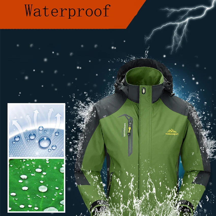 Mountainskin 5XL menn Jakker Vanntett Spring Hooded Jakker Mountainskin 5XL menn Jakker Vanntett Spring Hooded Jakker