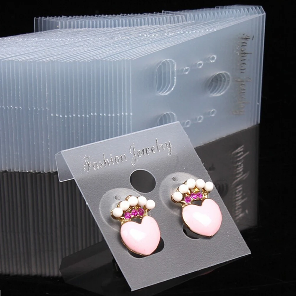 

100Pcs Professional Plastic Earring Ear Studs Display Hang Cards Jewelry Holder