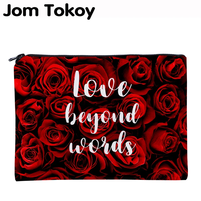 ЛОМ токойское печать красная роза первой необходимости для путешествия органайзер, сумка для косметики Для женщин Письмо квадратная