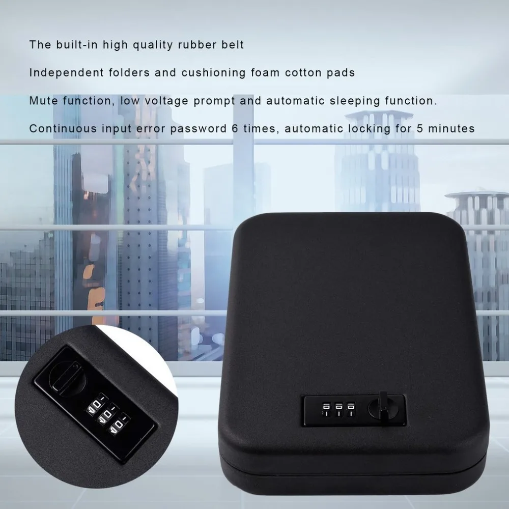Achat Ventes chaudes Mot de Passe Armes À Feu Boîte De Sécurité Portable Secret Fort pour les Objets de Valeur Bijoux Cas De Stockage De Trésorerie Creative Sécurité