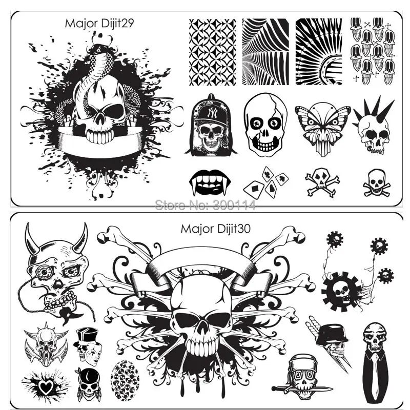 Halloween Hip-Hop Punk nail stamp (2)