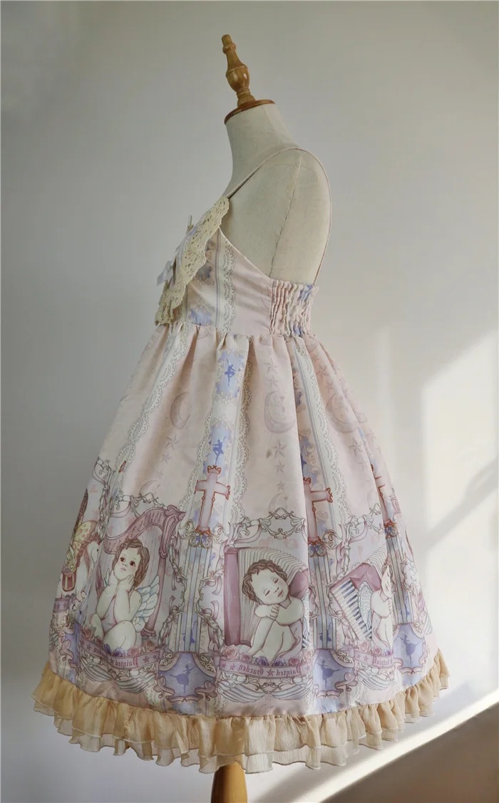 Милый Кружевной Костюм jsk с принтом в стиле Лолиты и ангела