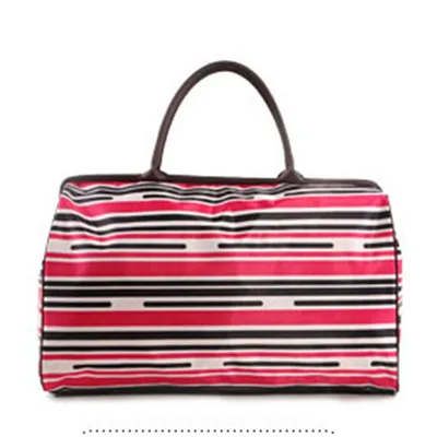 Повседневные дорожные сумки, модная Корейская Вместительная дорожная сумка для багажа, женская маленькая дорожная сумка, размер 48*29*21 см - Цвет: STRIP ROSE