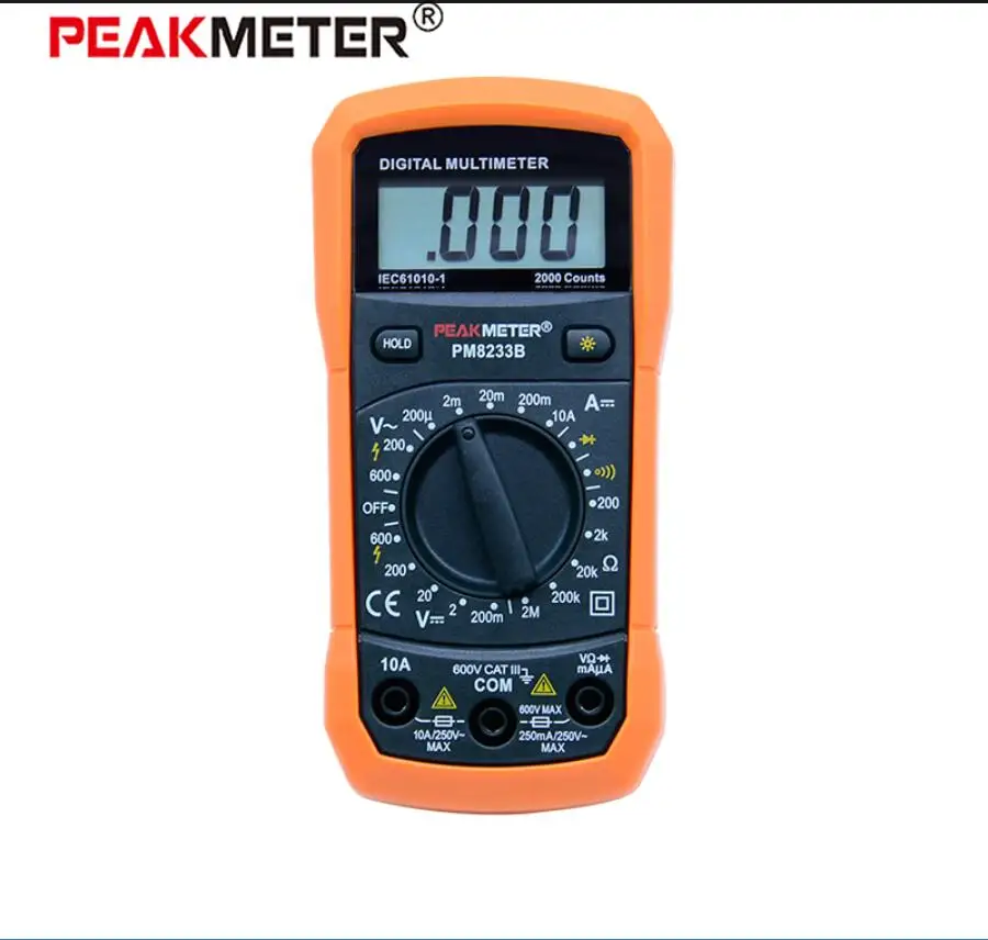 Цифровой мультиметр AVO, Измеритель постоянного тока, переменное напряжение, сопротивление току, температурный тест er с Индукционным тестовым пером, PEAKMETER MS8233 series - Цвет: MS8233B